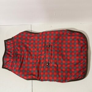 Pup Crew Red and Black Checkered Fleece Lined Dog Jacket Sz XXL